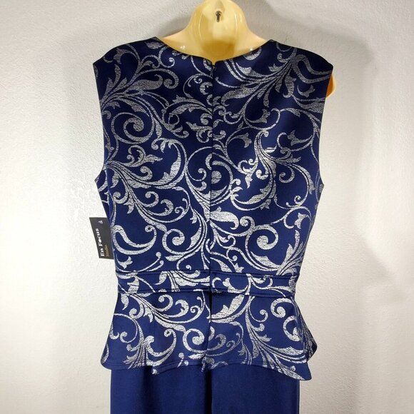 En Focus Studio Navy Blue Sleeveless Peplum Pencil Dress Size 14 NWT - Picture 11 of 11